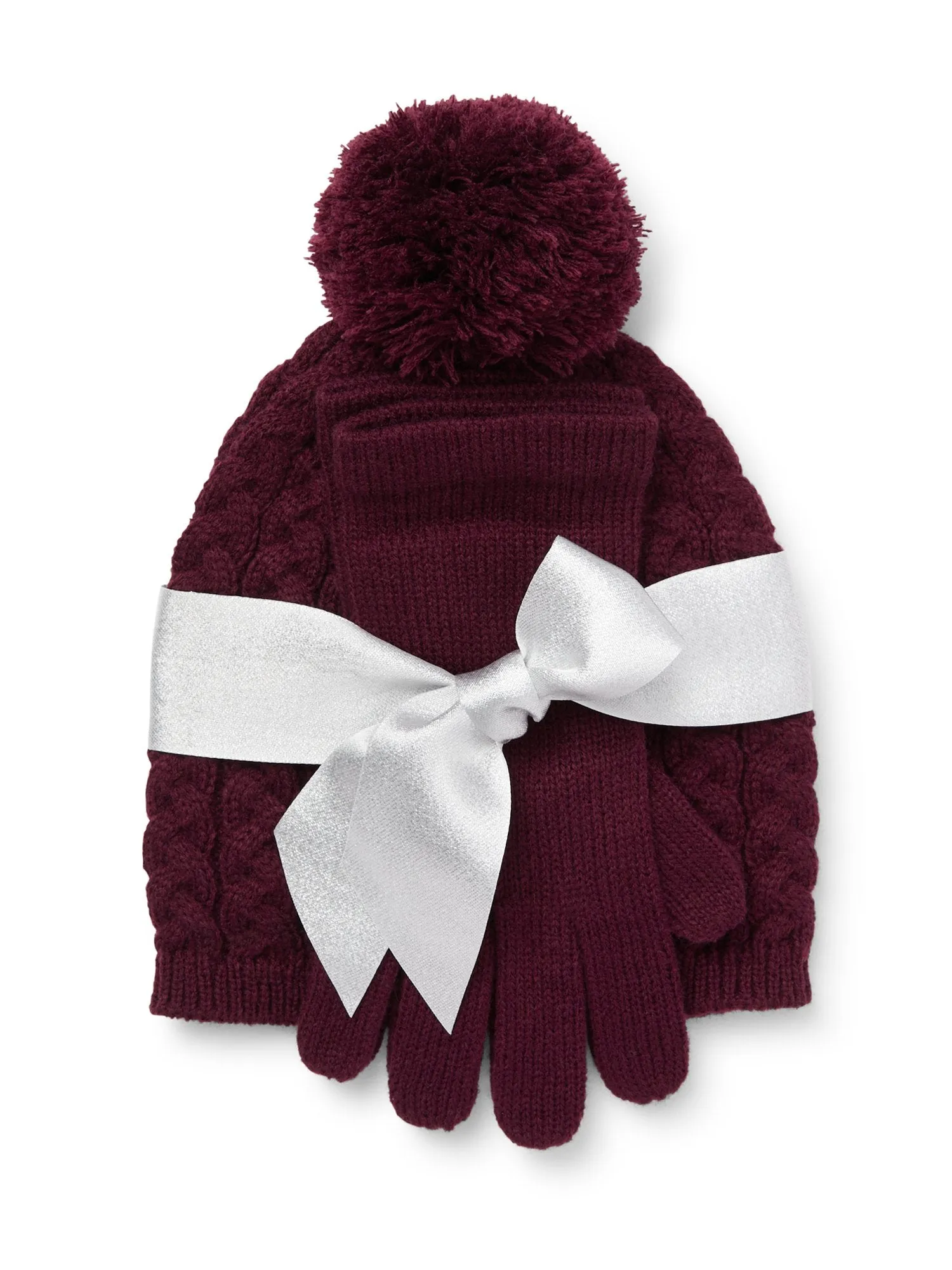 2-Piece Cable Knit Hat & Gloves Set