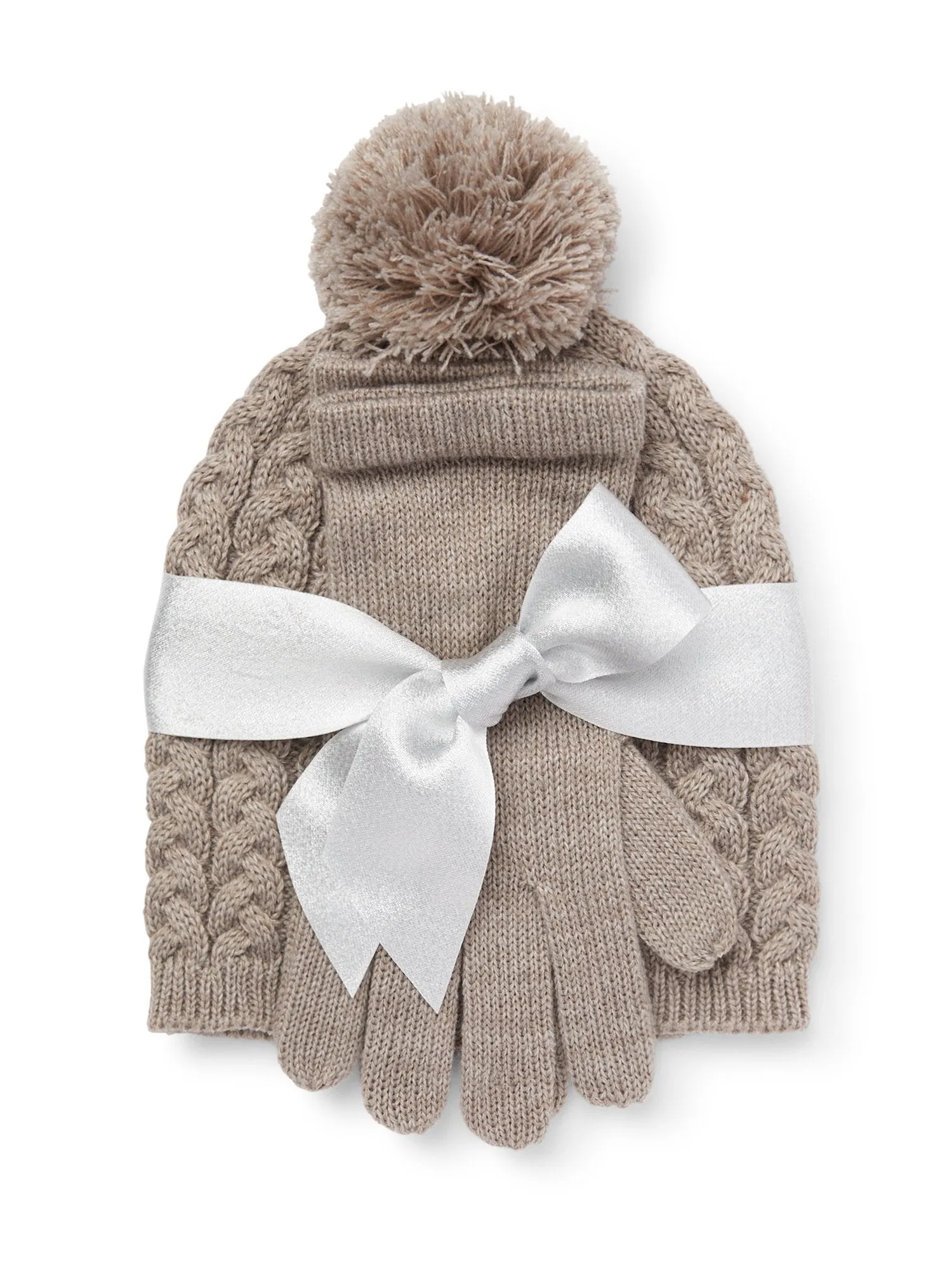 2-Piece Cable Knit Hat & Gloves Set