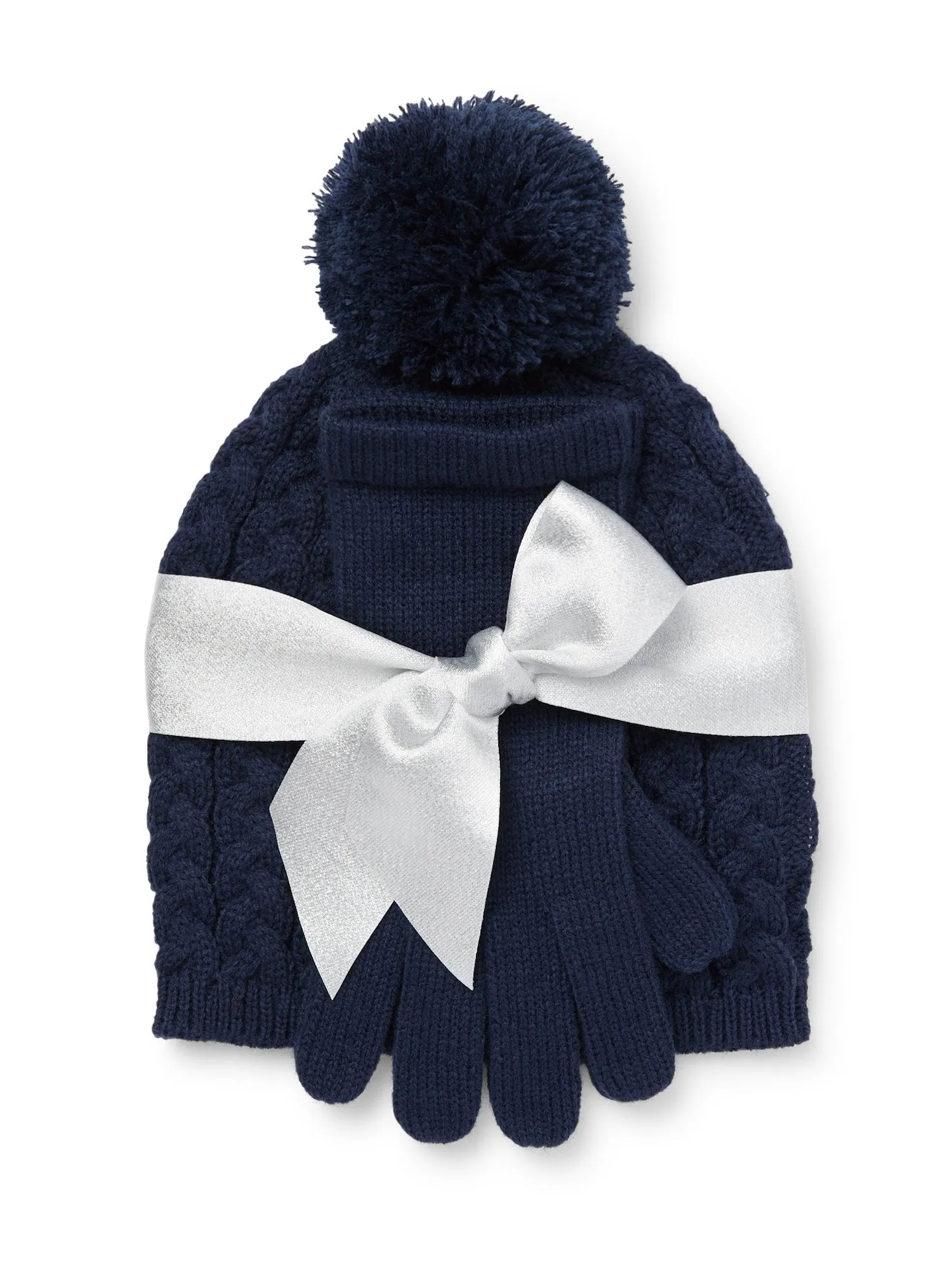 2-Piece Cable Knit Hat & Gloves Set