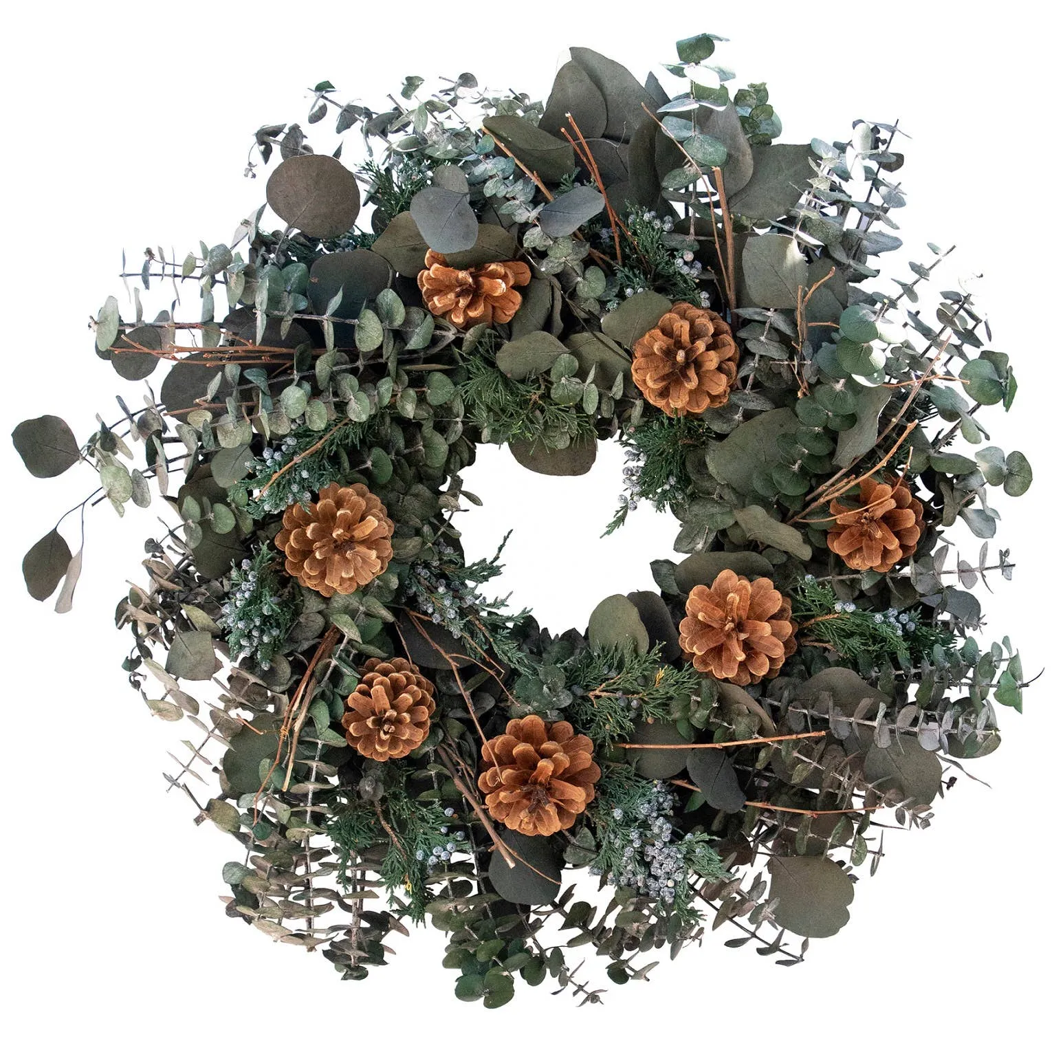 20" Eucalyptus Juniper & Pinecone Wreath