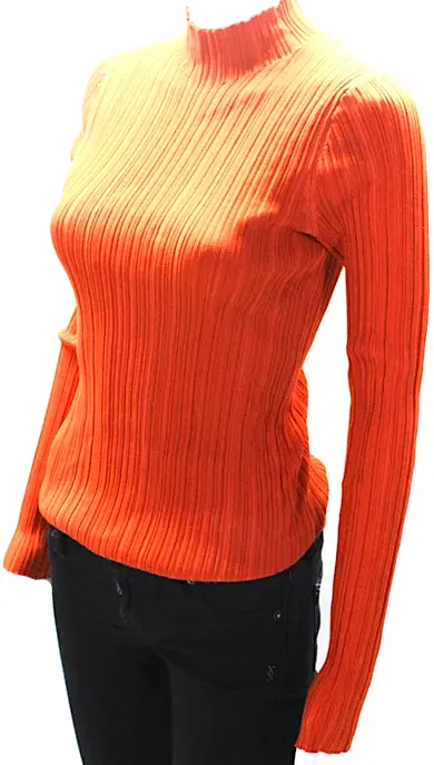 ACNE Studios Sweden. Orange Ribbed Turtleneck Pullover Sweater