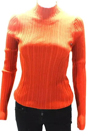 ACNE Studios Sweden. Orange Ribbed Turtleneck Pullover Sweater