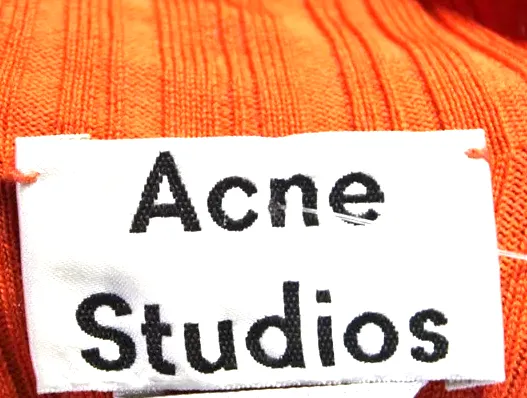 ACNE Studios Sweden. Orange Ribbed Turtleneck Pullover Sweater