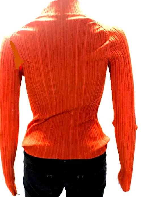 ACNE Studios Sweden. Orange Ribbed Turtleneck Pullover Sweater