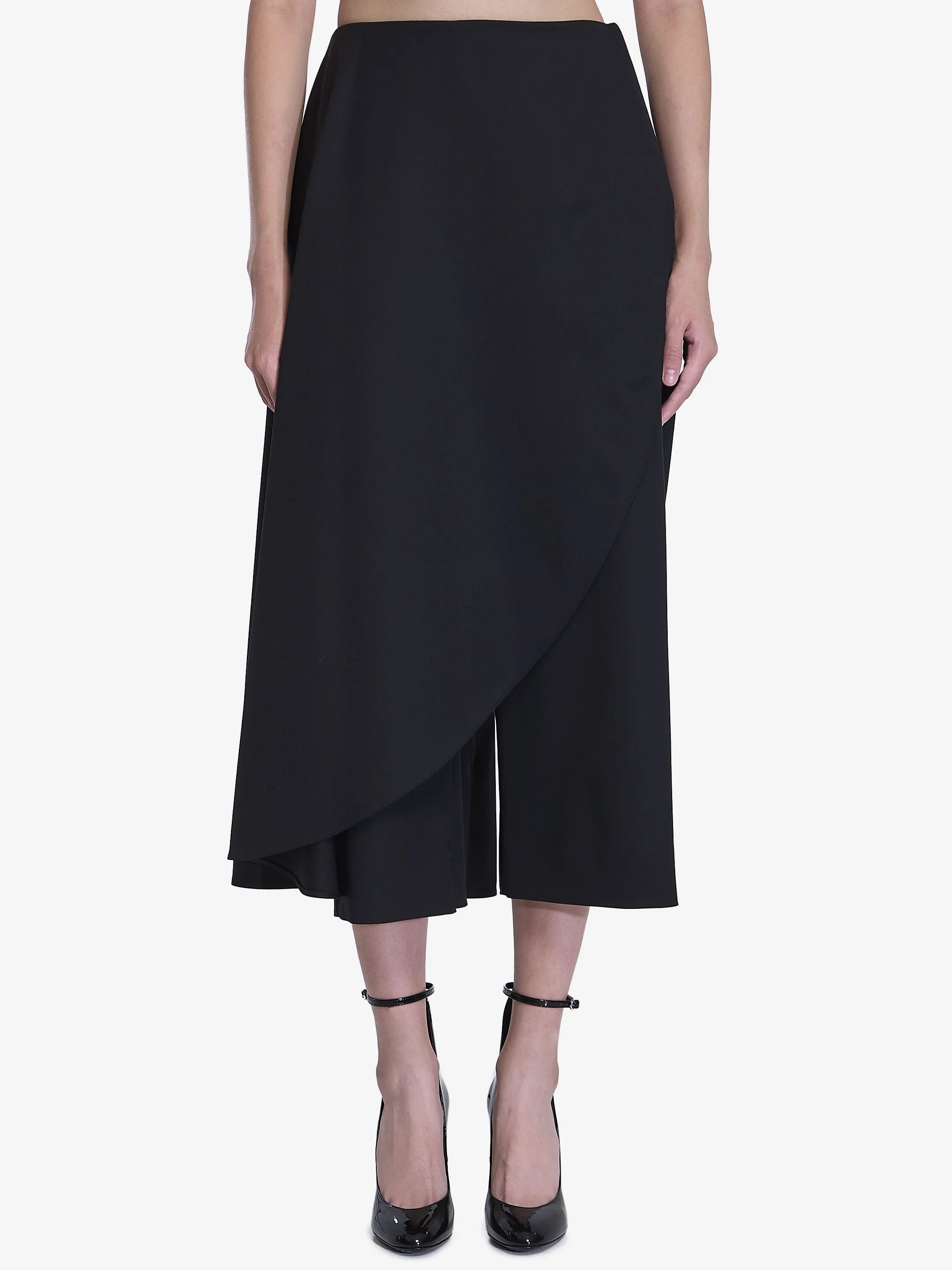 ALAIA Asymmetric Skirt Pants with Side Zip Closure - Regular Fit