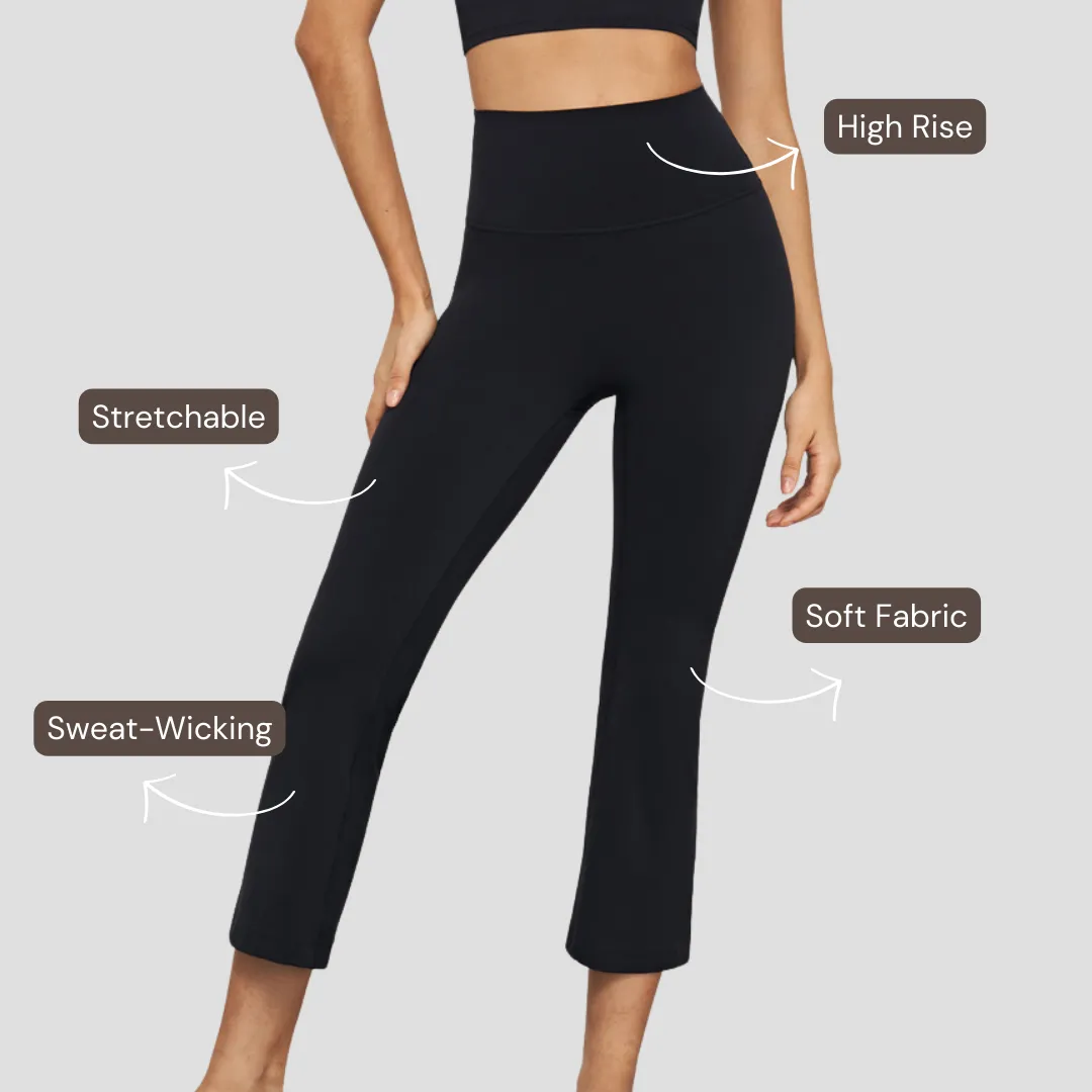 Ankle Length Flare Pants - Black