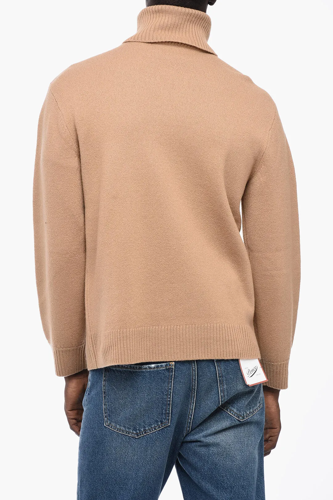 A.P.C. Virgin Wool Turtleneck Sweater with Rib Edges