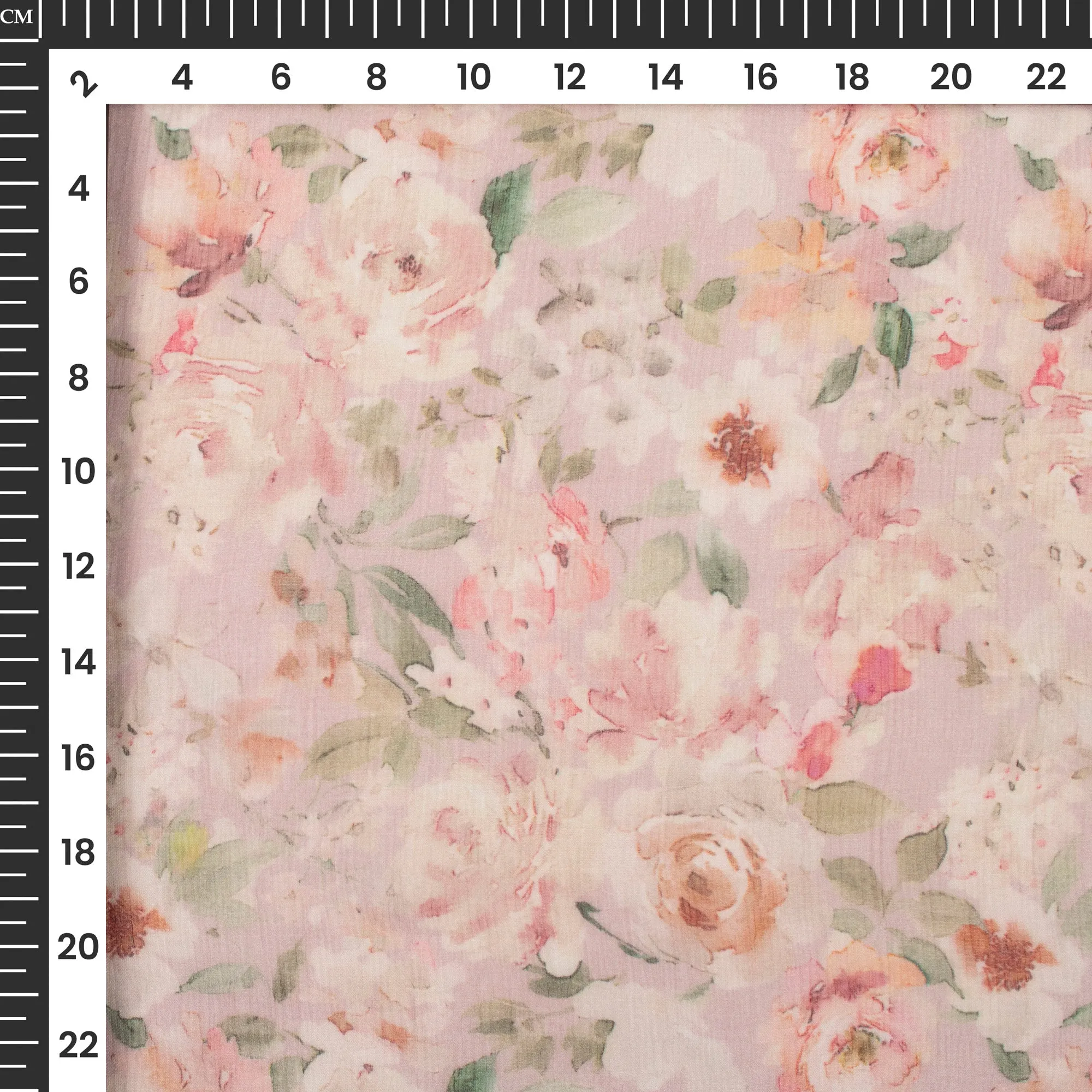 Attractive Floral Digital Print Bemberg Chiffon Fabric