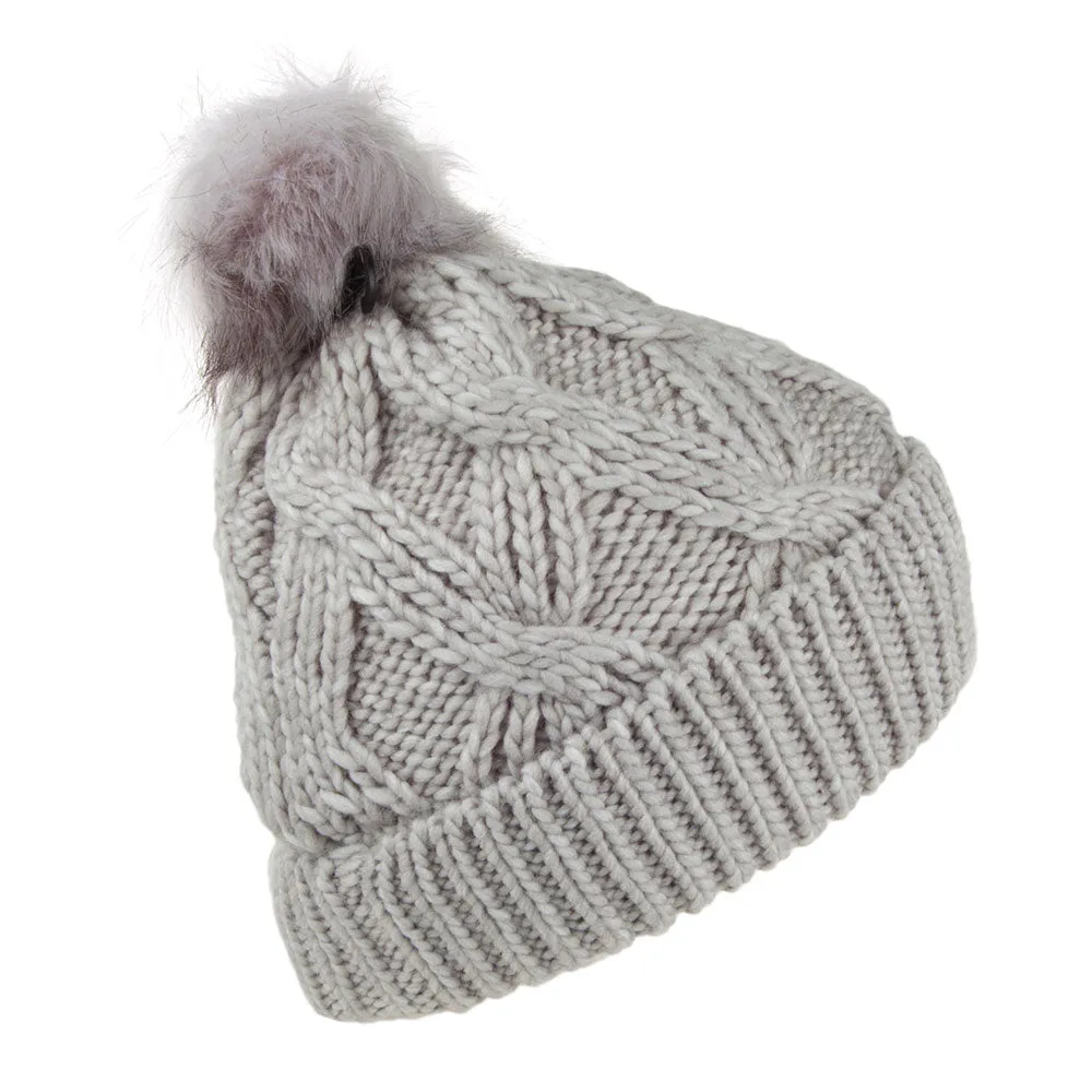 Barbour Hats Bridport Pom Bobble Hat - Grey