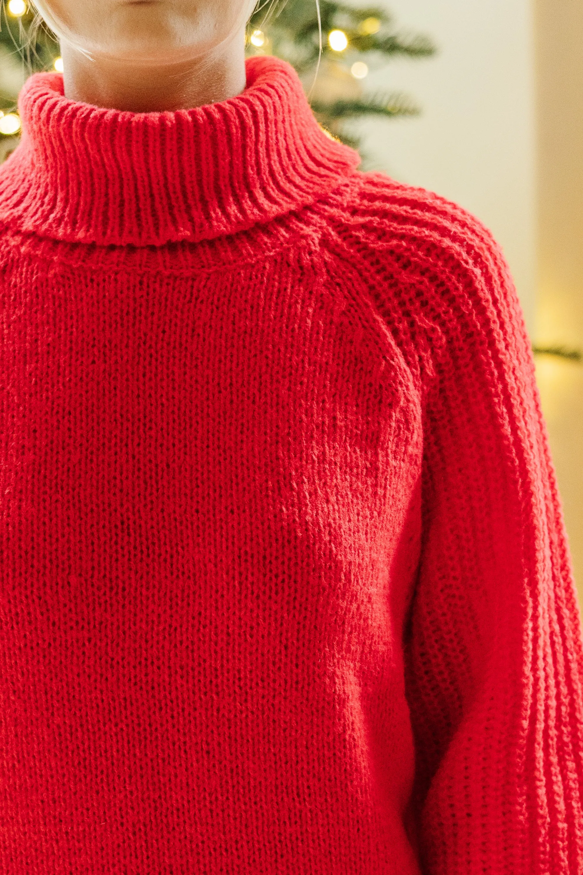 Be Present Red Turtleneck Sweater