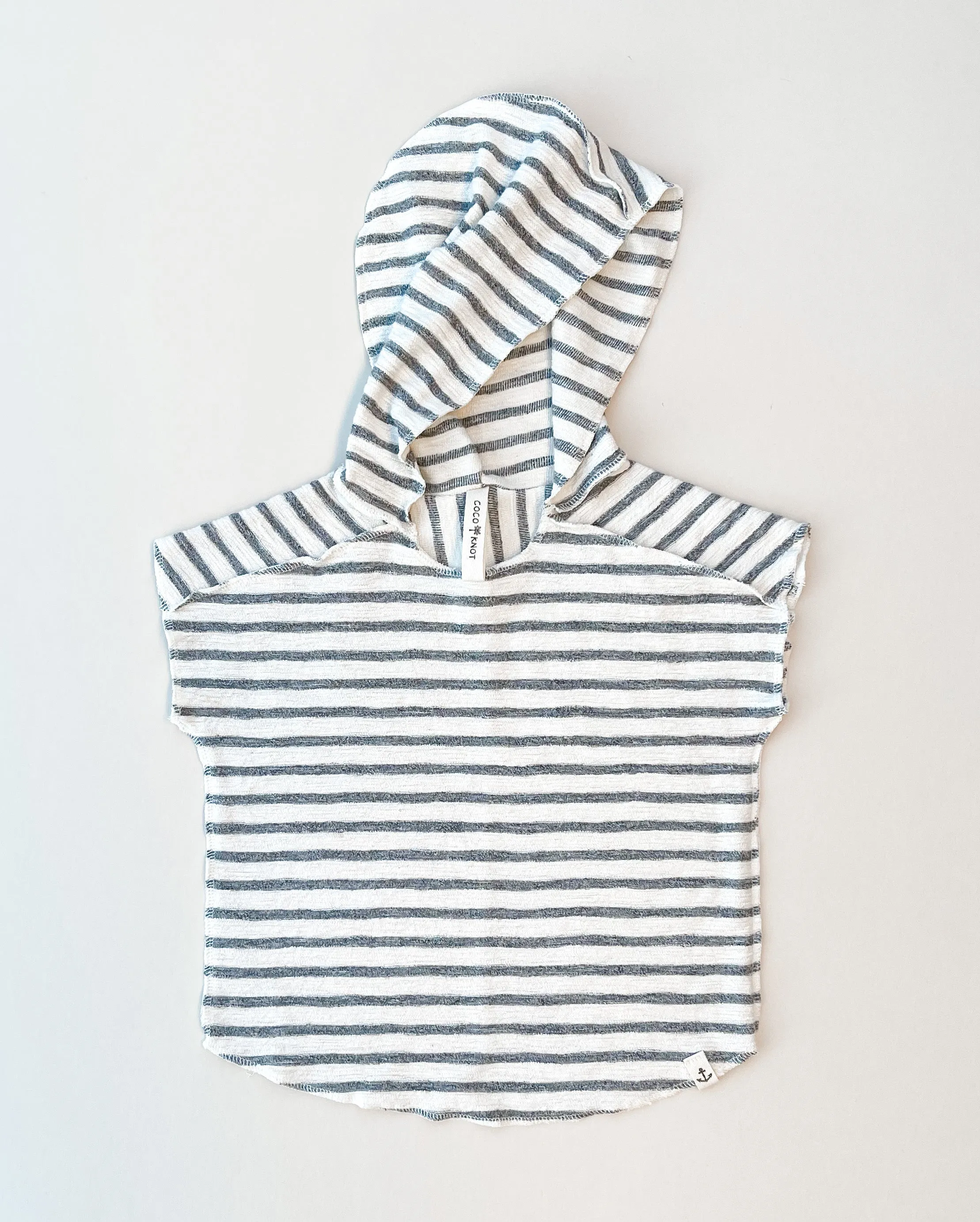 Beach Poncho - Grey Slub Stripe