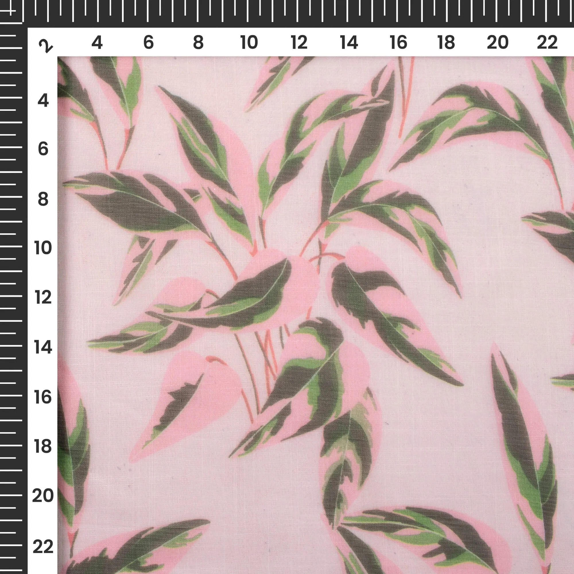 Beautiful Leaf Digital Print Bemberg Chiffon Fabric