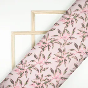 Beautiful Leaf Digital Print Bemberg Chiffon Fabric