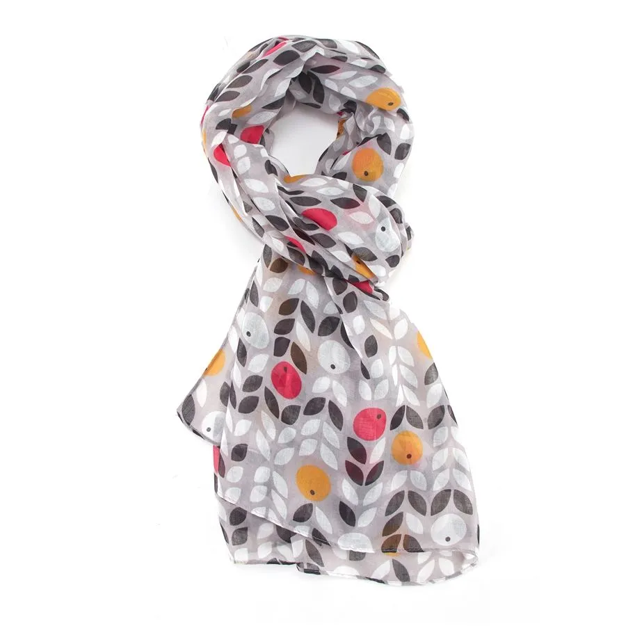 Berries Scarf Grey