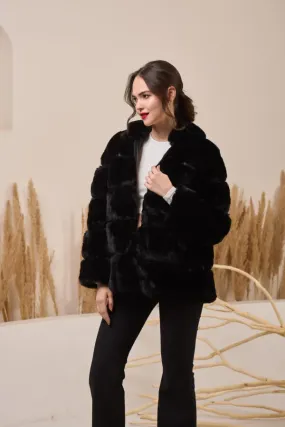 Black Fur Coat Warm