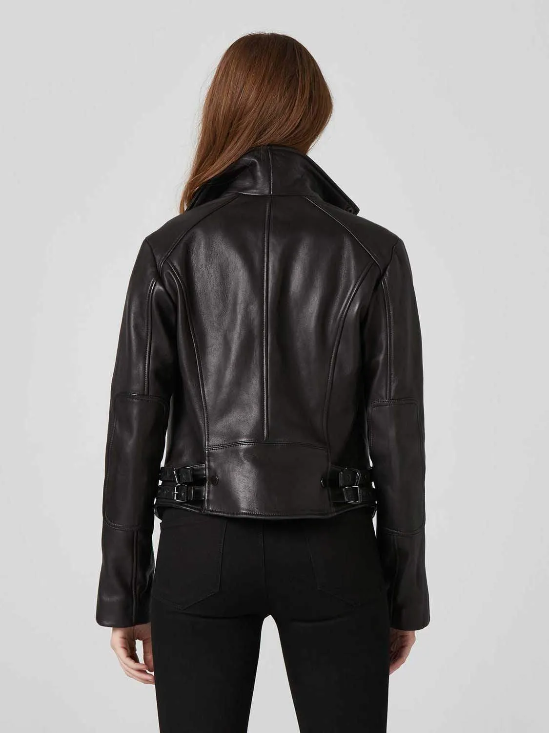 Black Leather Biker Jacket Female