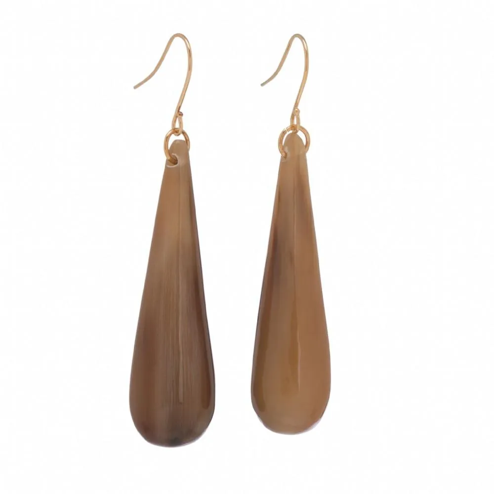 Buffalo Horn Tear Drop Earrings