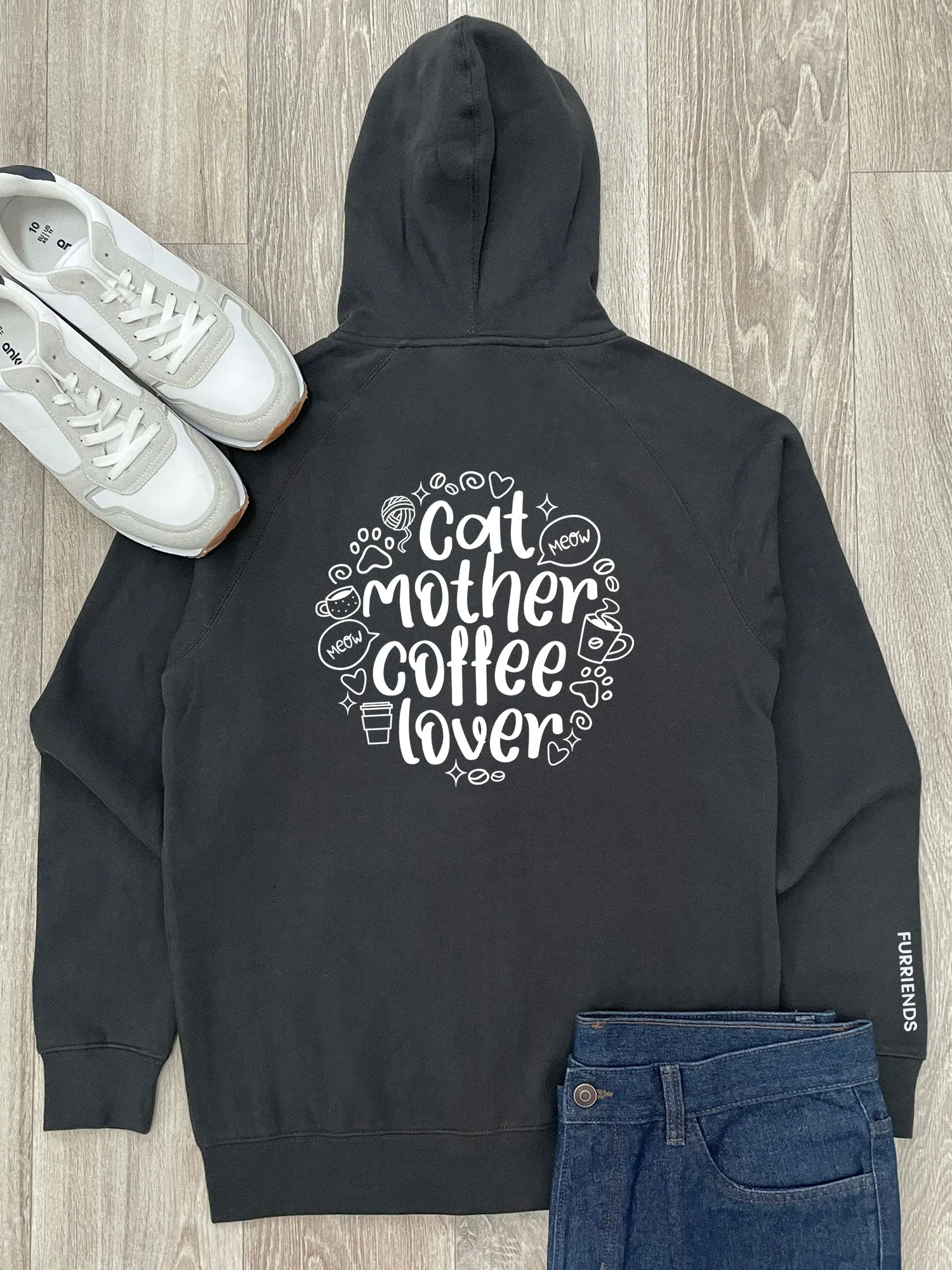 Cat Mother Coffee Lover Zip Front Hoodie