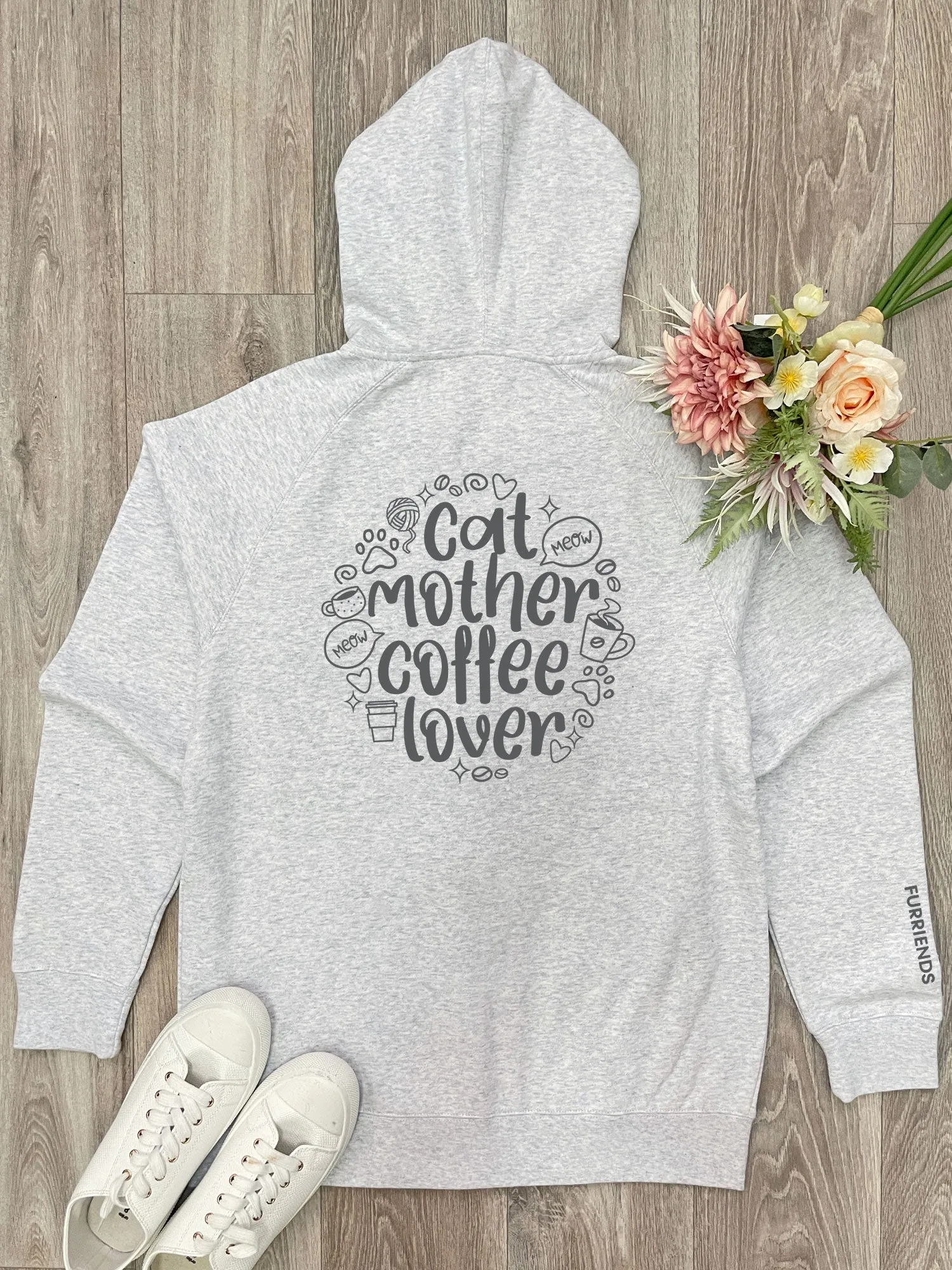 Cat Mother Coffee Lover Zip Front Hoodie