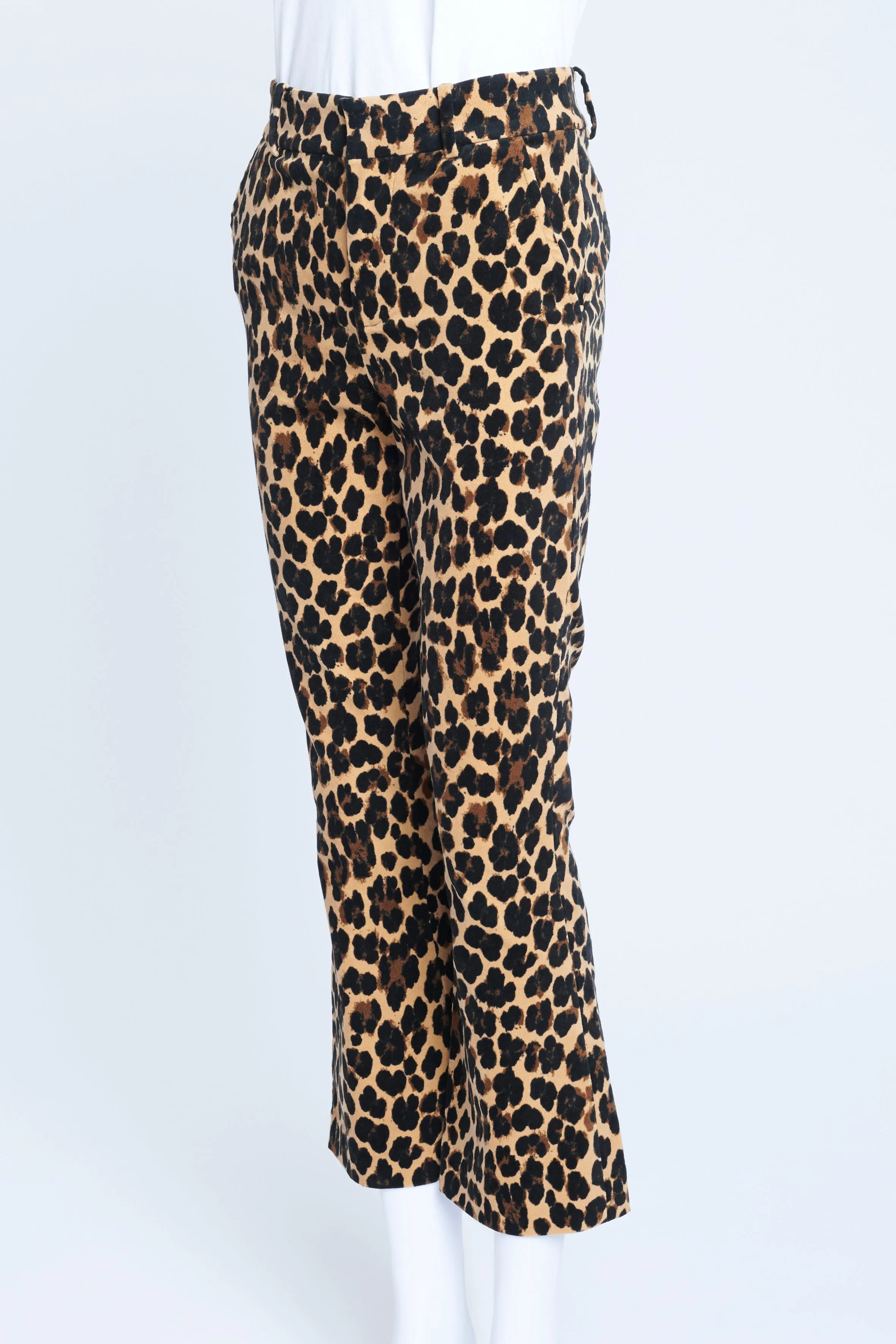 Cheetah Print Velvet Crop Pants