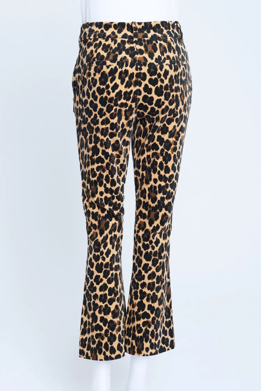 Cheetah Print Velvet Crop Pants