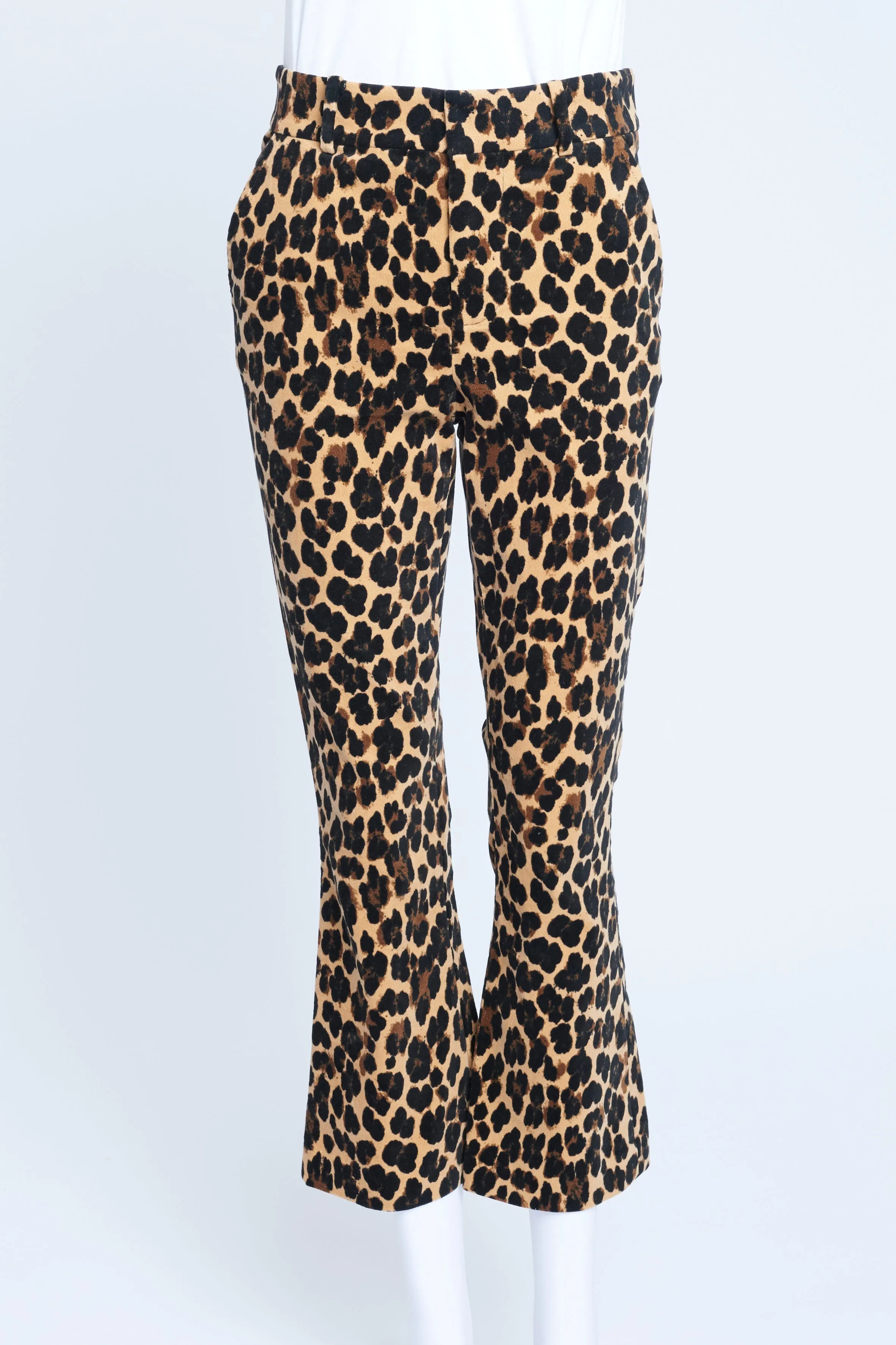 Cheetah Print Velvet Crop Pants