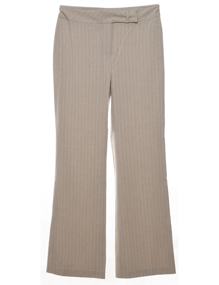 Classic Light Brown Pinstriped Trousers - W30 L32