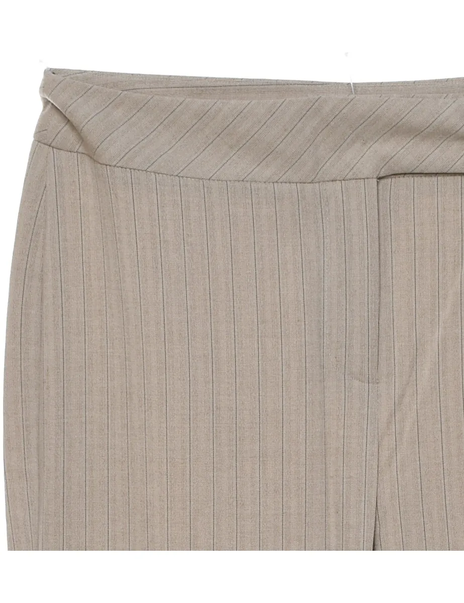 Classic Light Brown Pinstriped Trousers - W30 L32