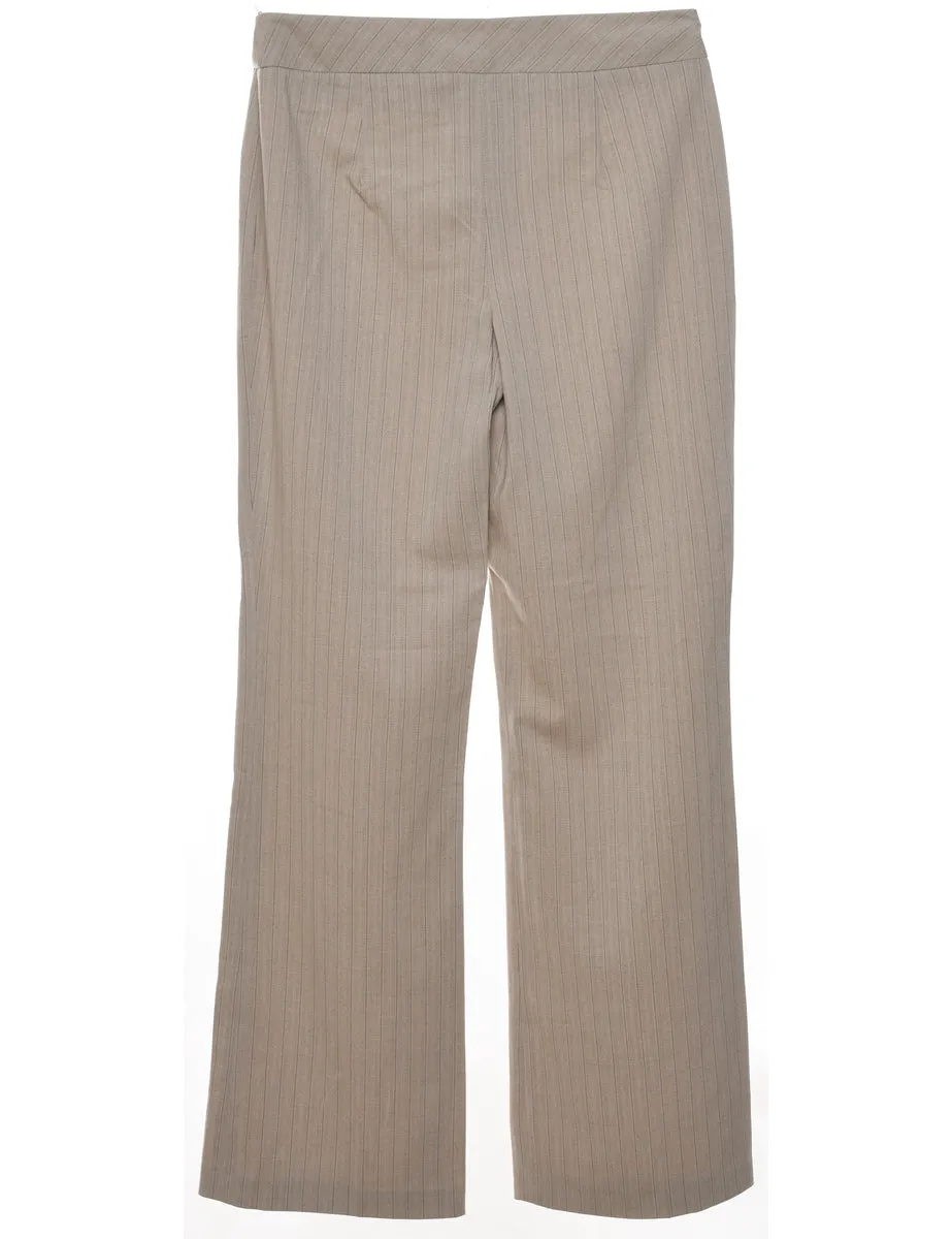 Classic Light Brown Pinstriped Trousers - W30 L32