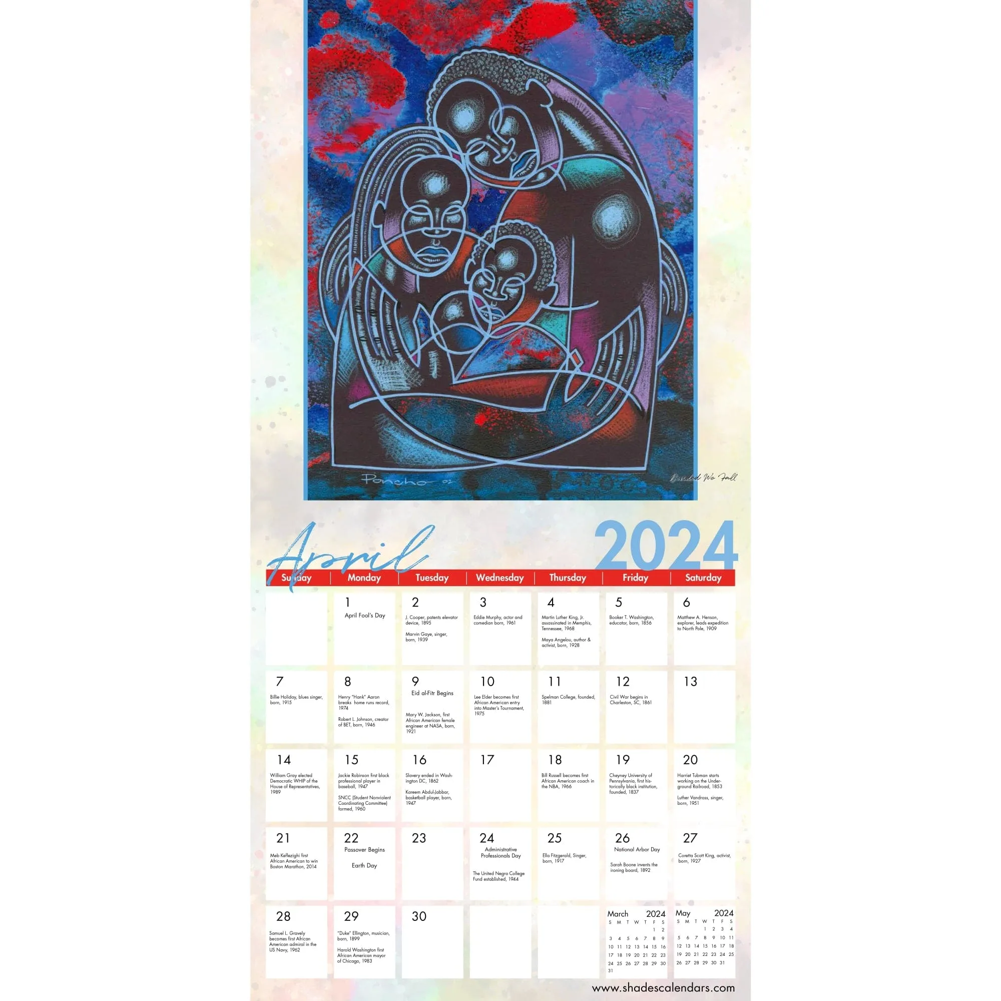 Color My Soul: The Art of Larry "Poncho" Brown 2024 Wall Calendar