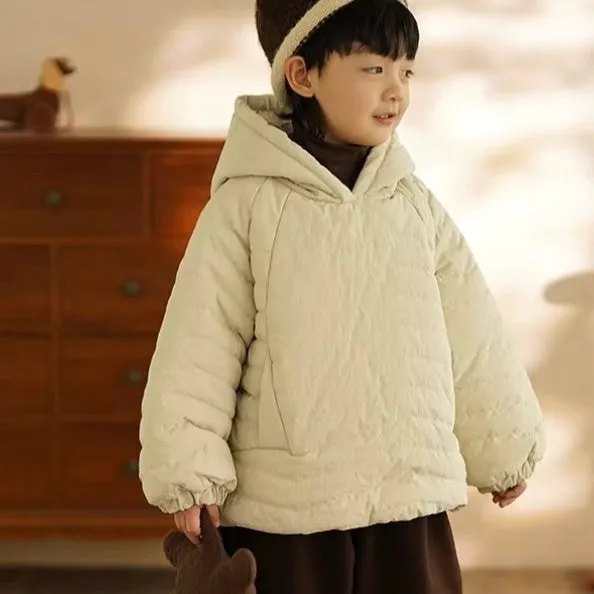 Cosy Quilted Hoodie Coat (Beige)