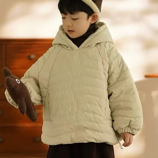 Cosy Quilted Hoodie Coat (Beige)