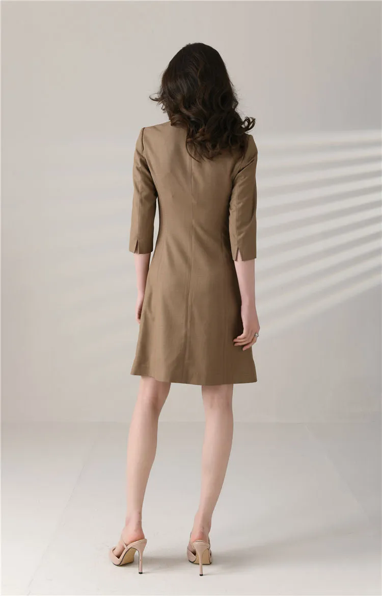 Custom Double Breasted Half Sleeve Slim Blazer Dress