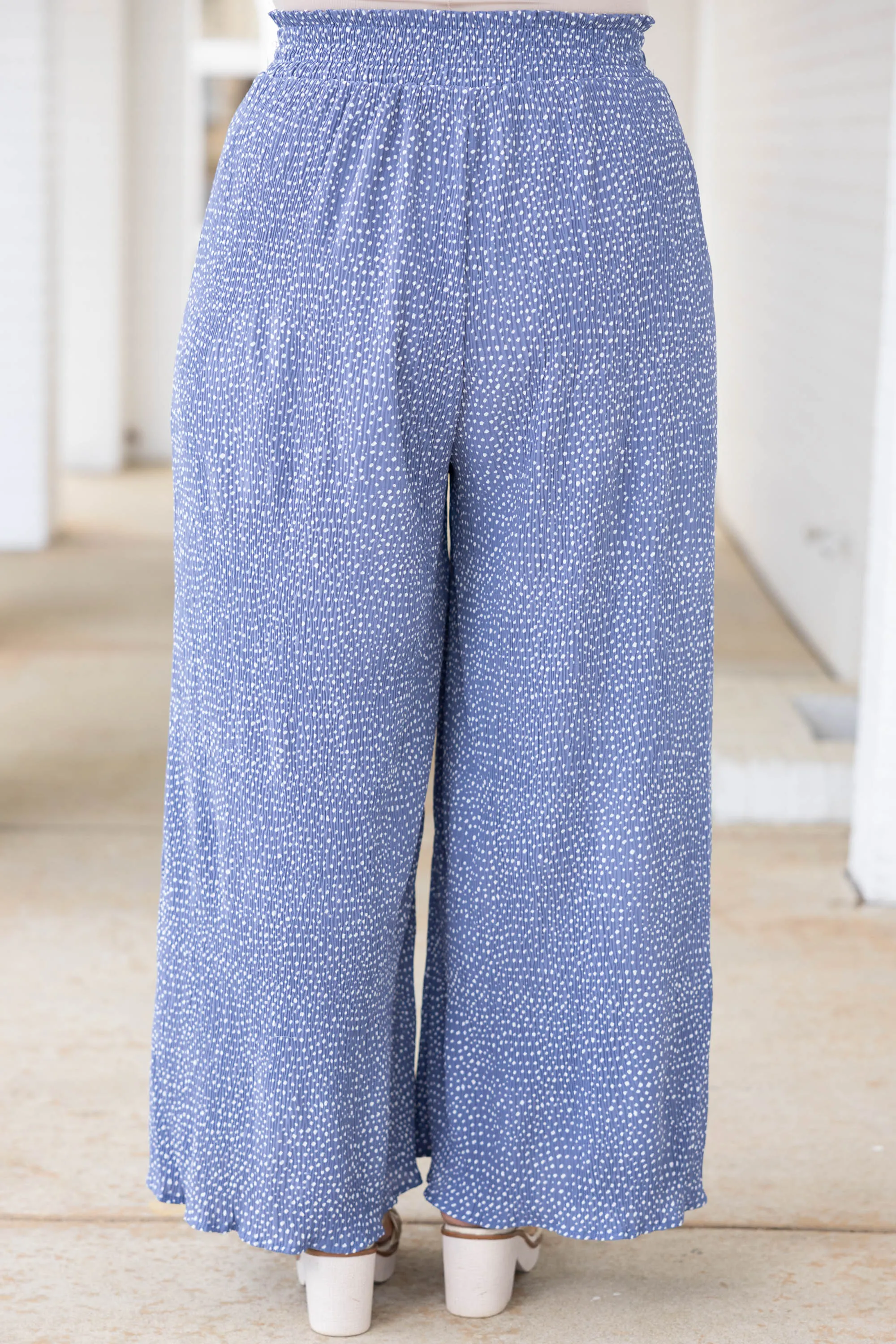 Cute And Comfortable Pants, Blue Dotted