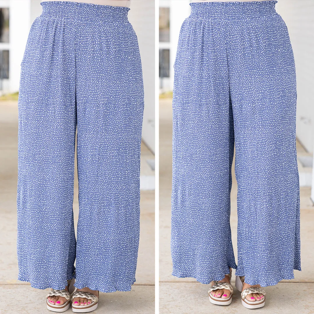 Cute And Comfortable Pants, Blue Dotted