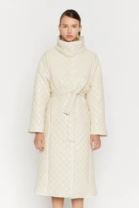 Ecru Quilted Puffer Coat