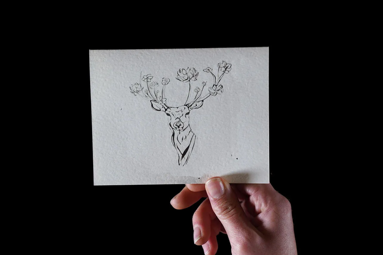 Elk Letterpress Greeting Card