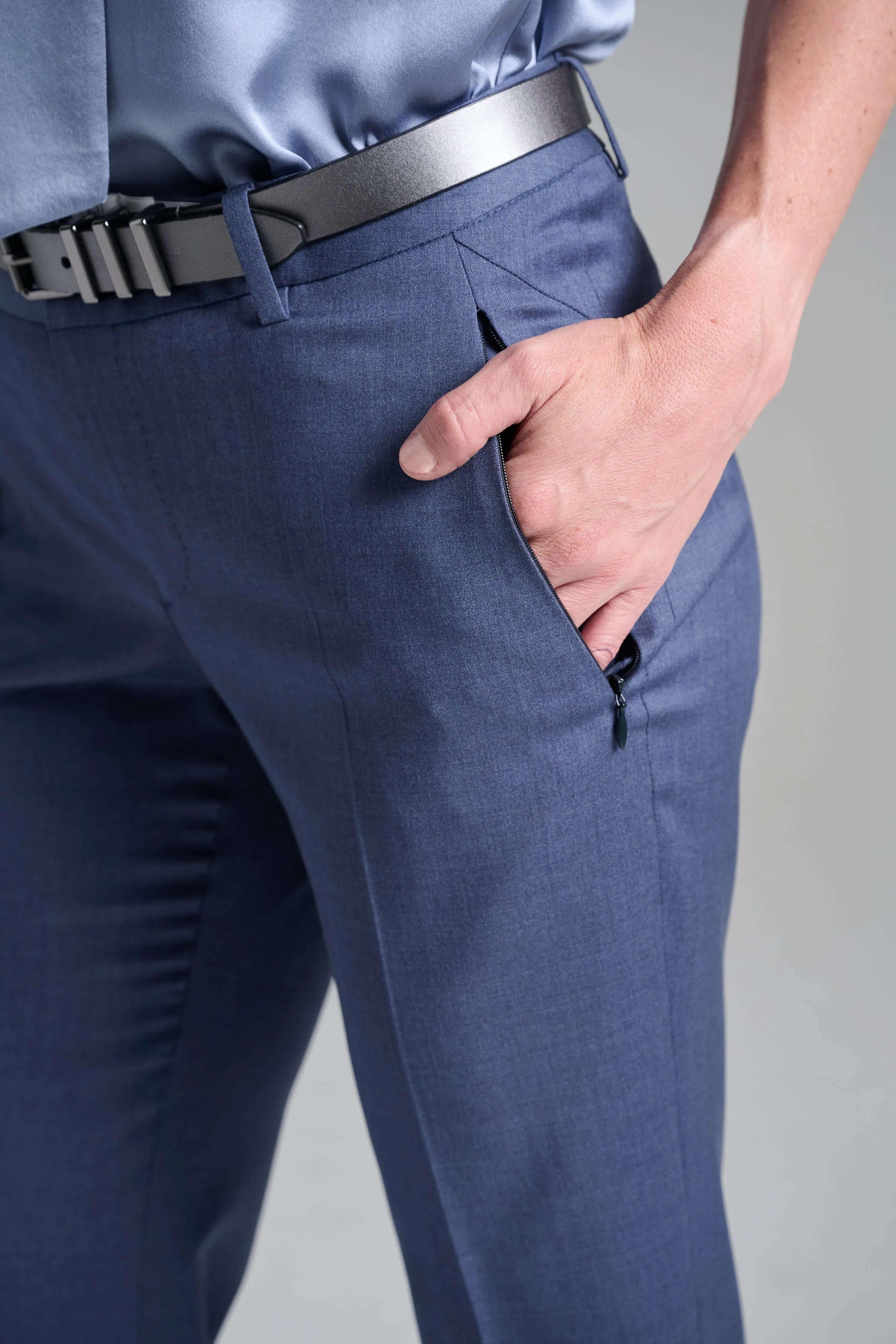 Flare Trouser - Denim Blue Mélange