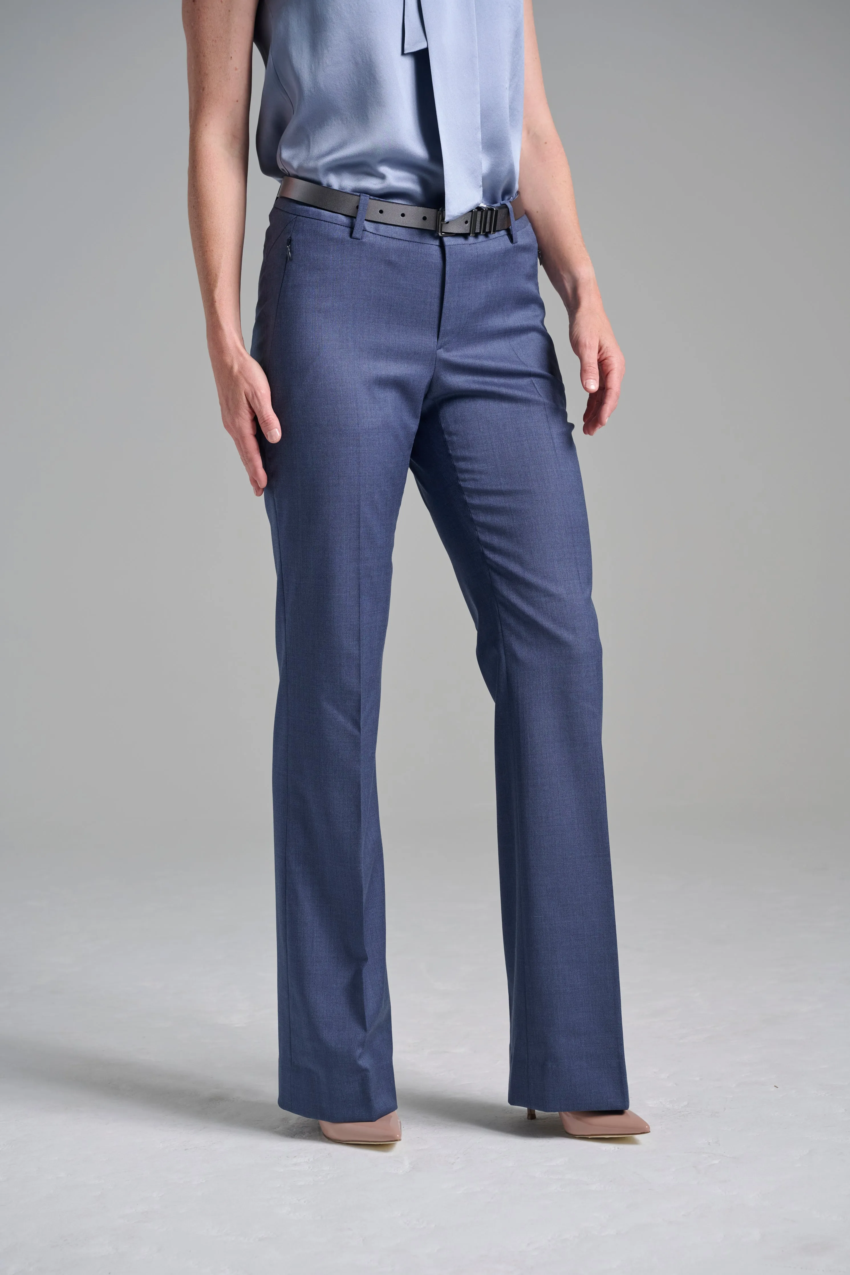 Flare Trouser - Denim Blue Mélange