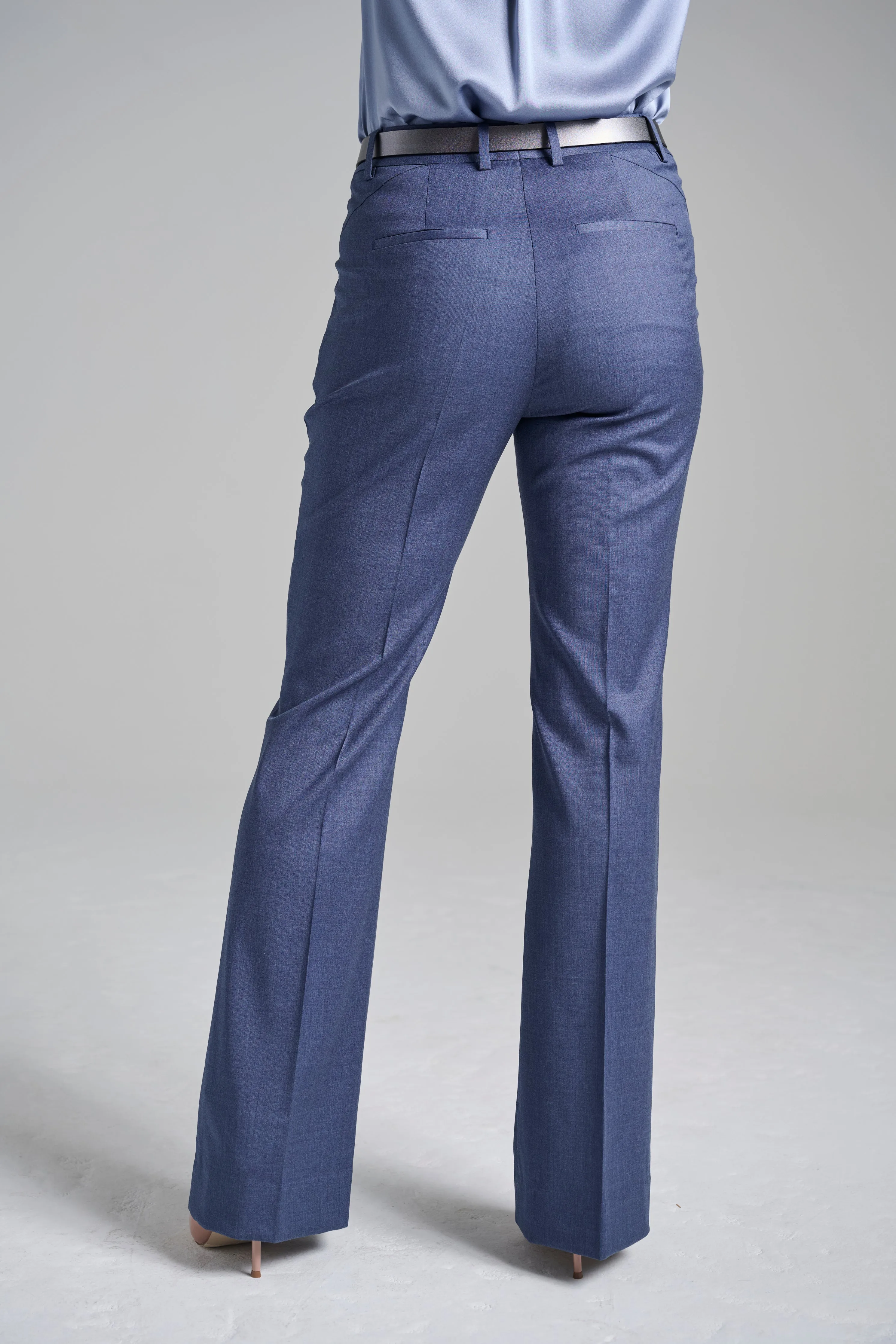 Flare Trouser - Denim Blue Mélange