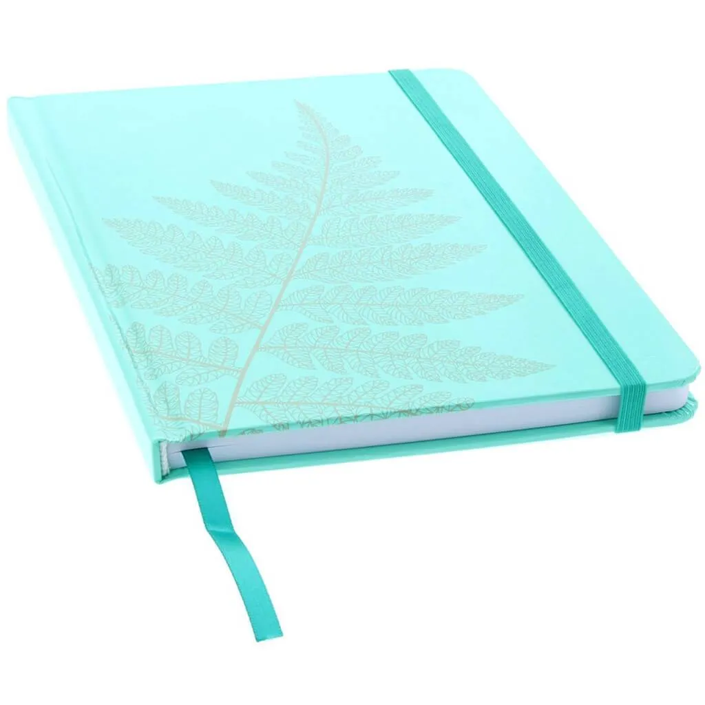 Gold Fern Light Blue Limited Edition Fashion Lined Journal 6in x 8in