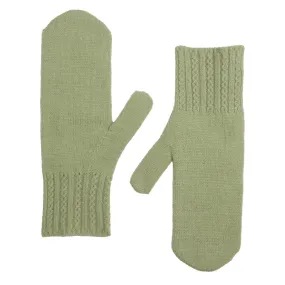 Green Cable Mittens