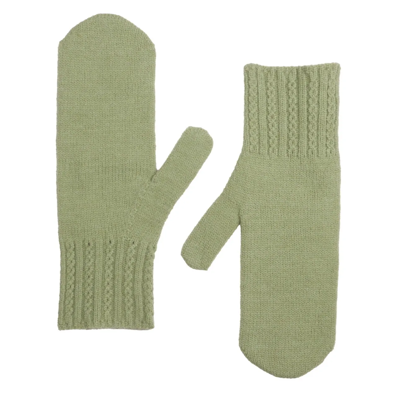 Green Cable Mittens