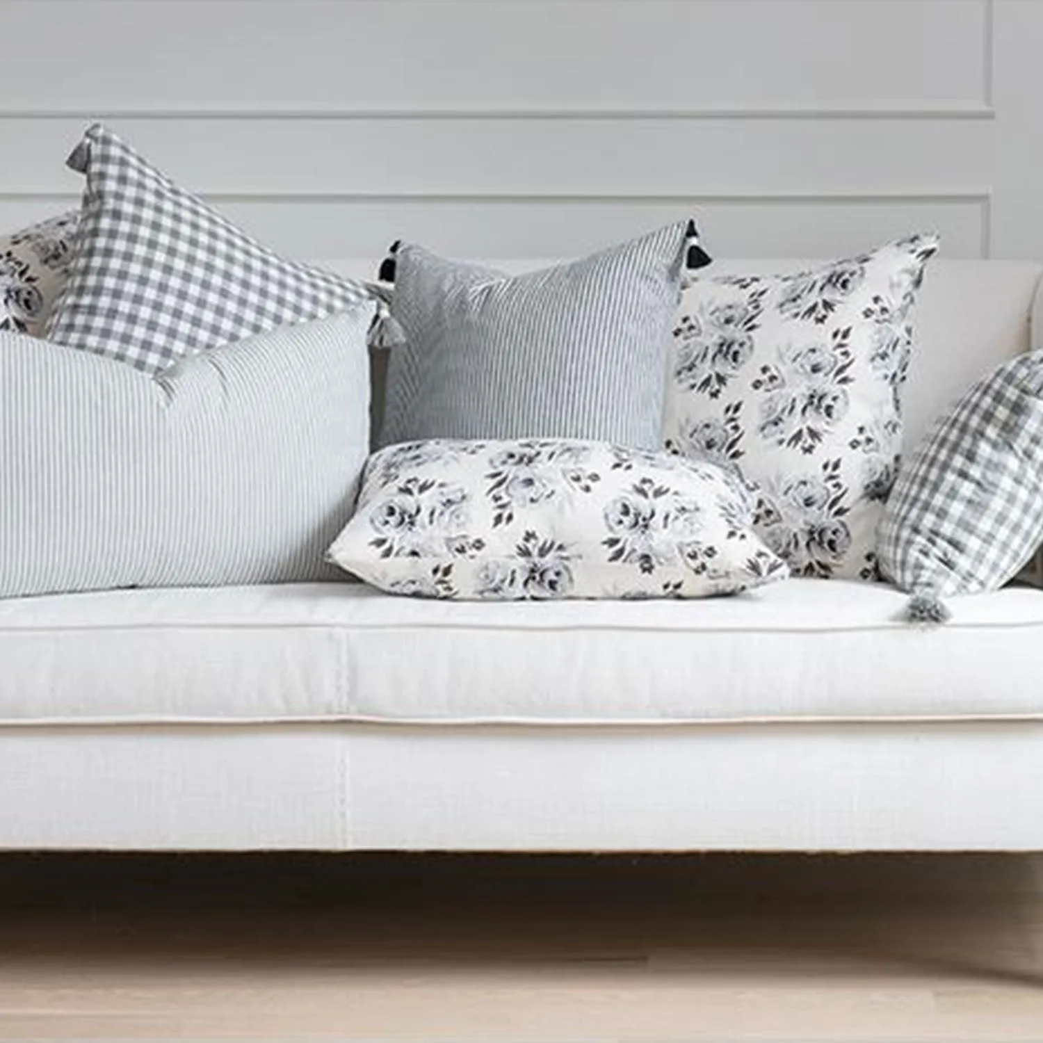 Grey Gingham Pillow