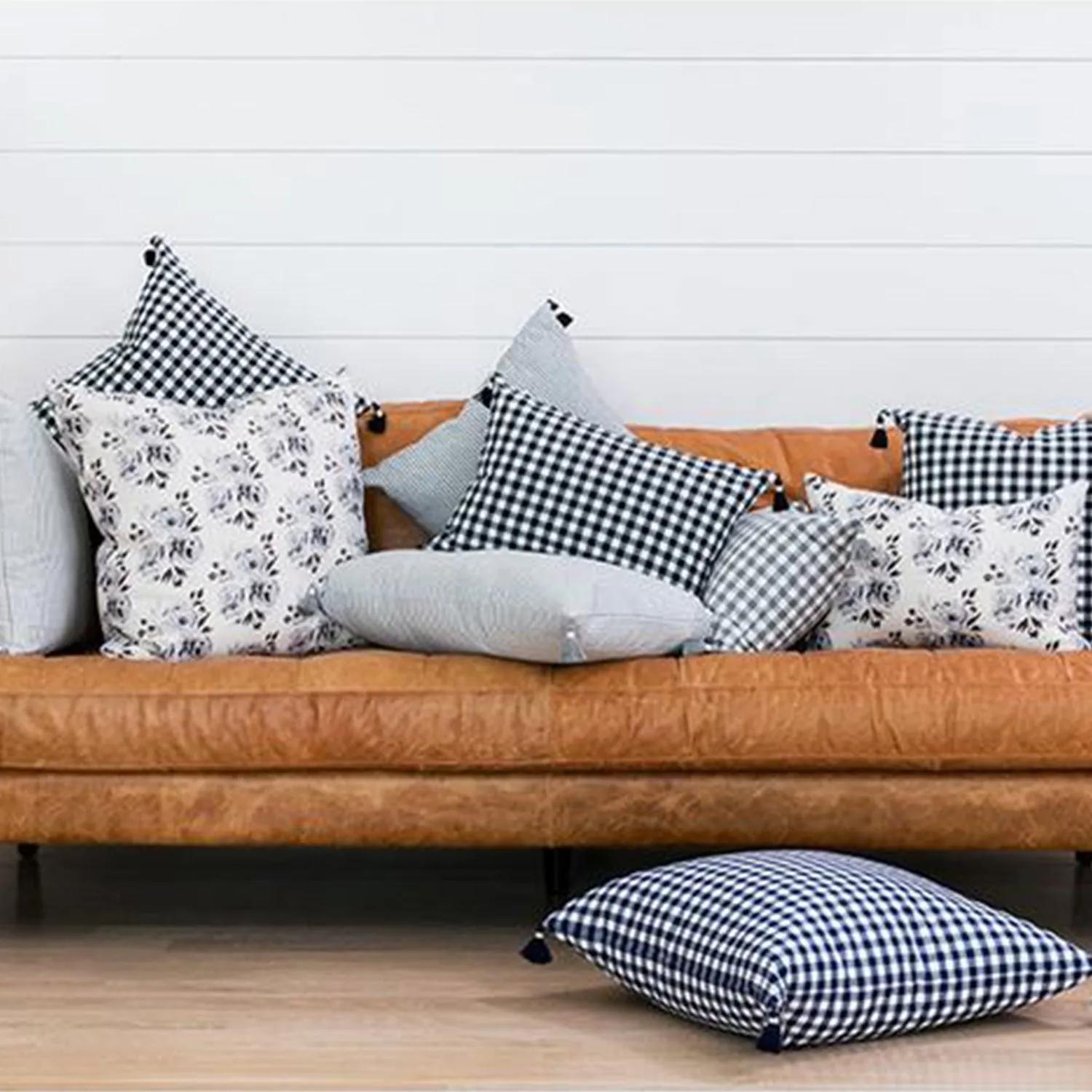 Grey Gingham Pillow