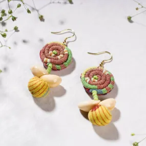 Handcrafted Fabart Beadwork Earrings by Rangila Dhaga