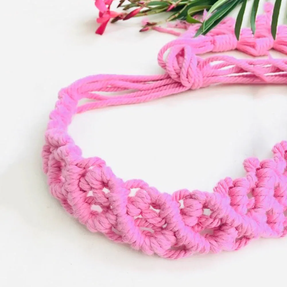 Handcrafted Macramé Hairband - Pink