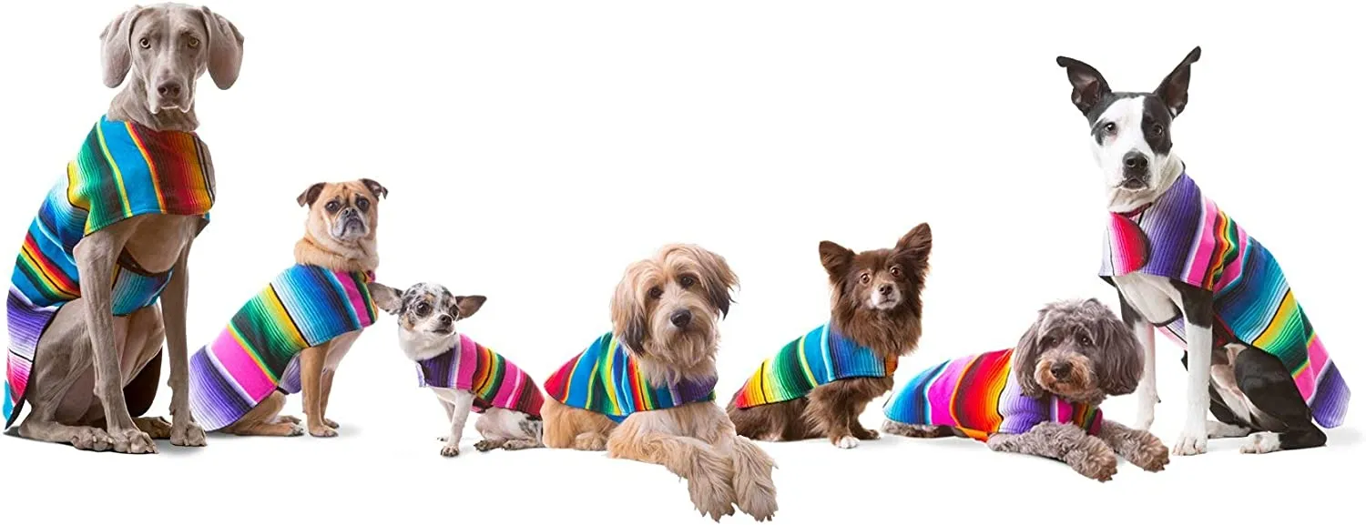 Handmade Dog Poncho: Mexican Serape Blanket & Tie Dye Dog Vest | Southwestern Dog Clothes for Halloween & Easter Costume | Pet Items