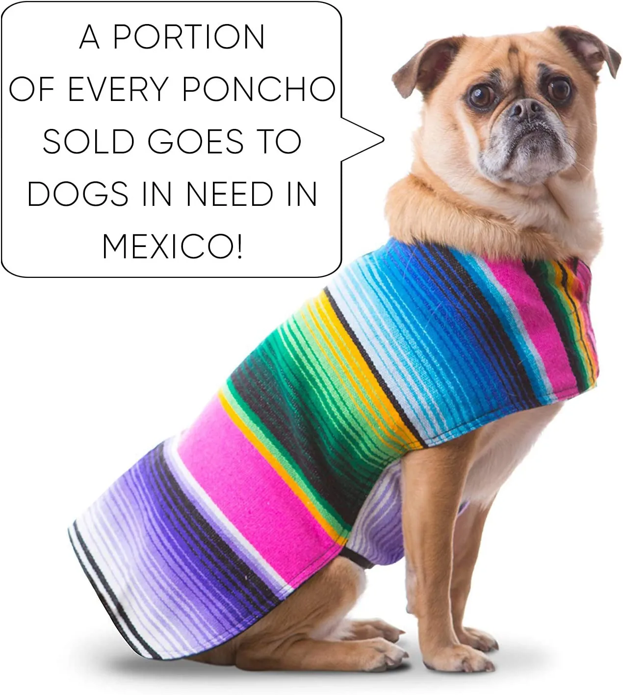 Handmade Dog Poncho: Mexican Serape Blanket & Tie Dye Dog Vest | Southwestern Dog Clothes for Halloween & Easter Costume | Pet Items