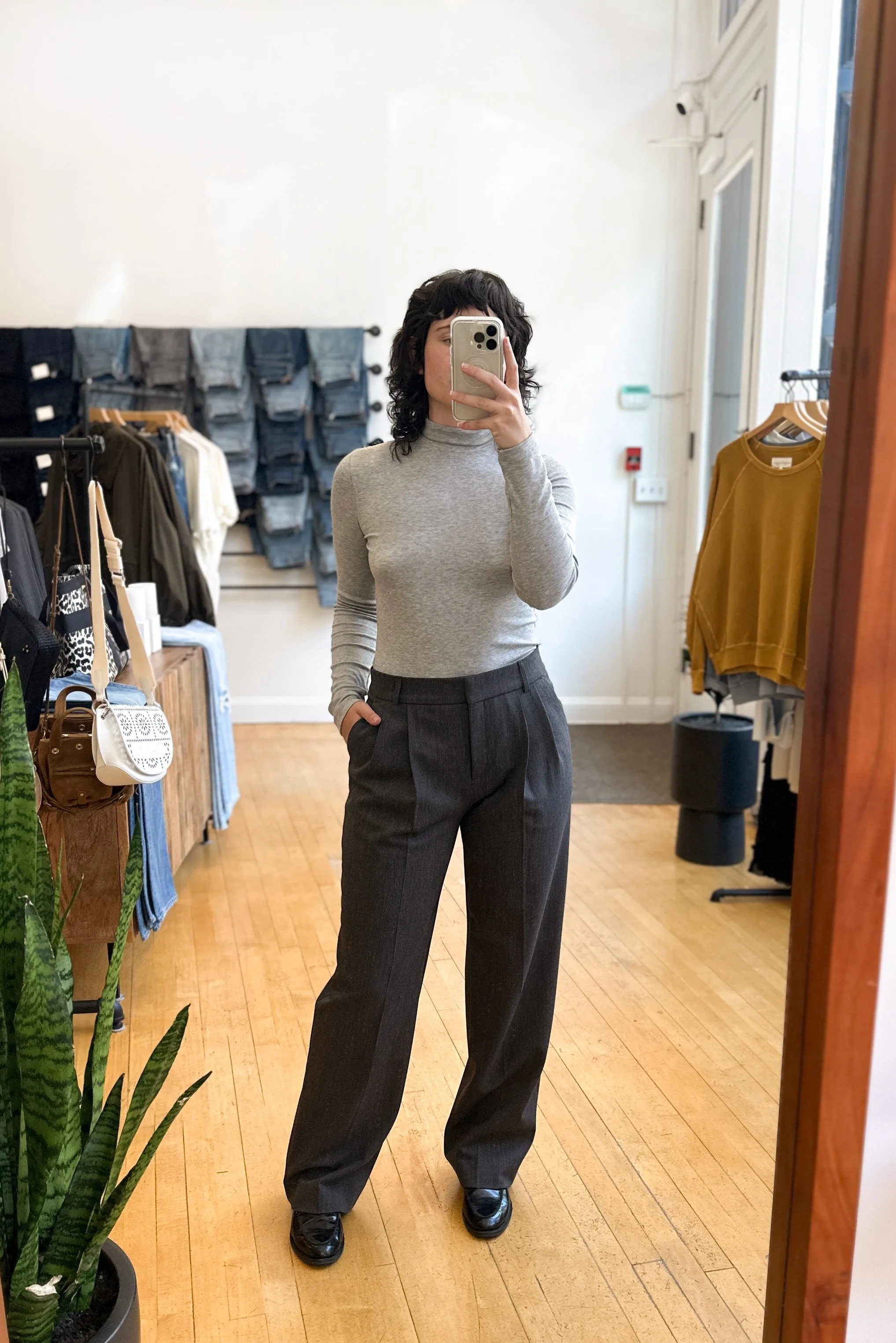 Haveny Trousers in Dark Grey Melange